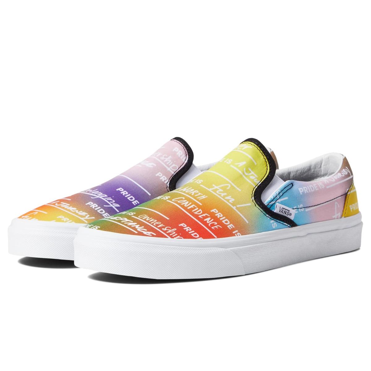 Unisex Sneakers Athletic Shoes Vans Vans X Pride Sneaker Collection (Pride) Rainbow/True White (Classic Slip-On)