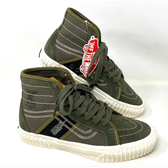 Vans SK8-HI Gym Issue World Code Green Canvas Suede Shoes Men`s Size VN0A5JIUA06