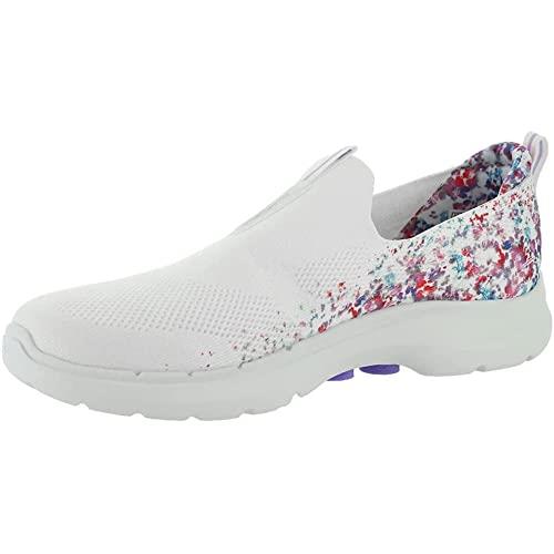 Skechers Women`s Go Walk 6-Floral Sunrise Sneaker - Choose Sz/col White/Multi