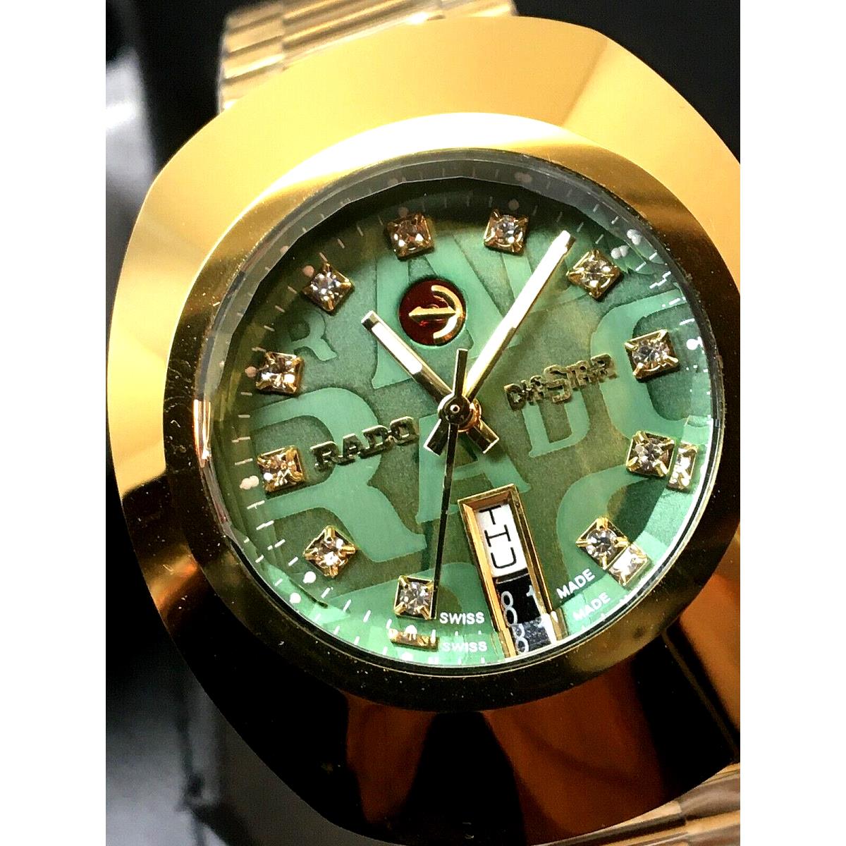 Rado Diastar R12413498 Automatic Gold Tone Green Dial Men`s Watch