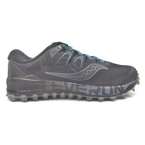 Saucony Men`s Peregrine Iso Lace Up Lightweight Trail Running Shoes Black Grey