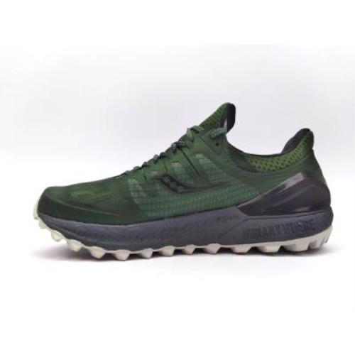 Saucony Men`s Xodus Iso 3 Lightweight Lace Up Trail Running Shoes Medium Width Olive/Black
