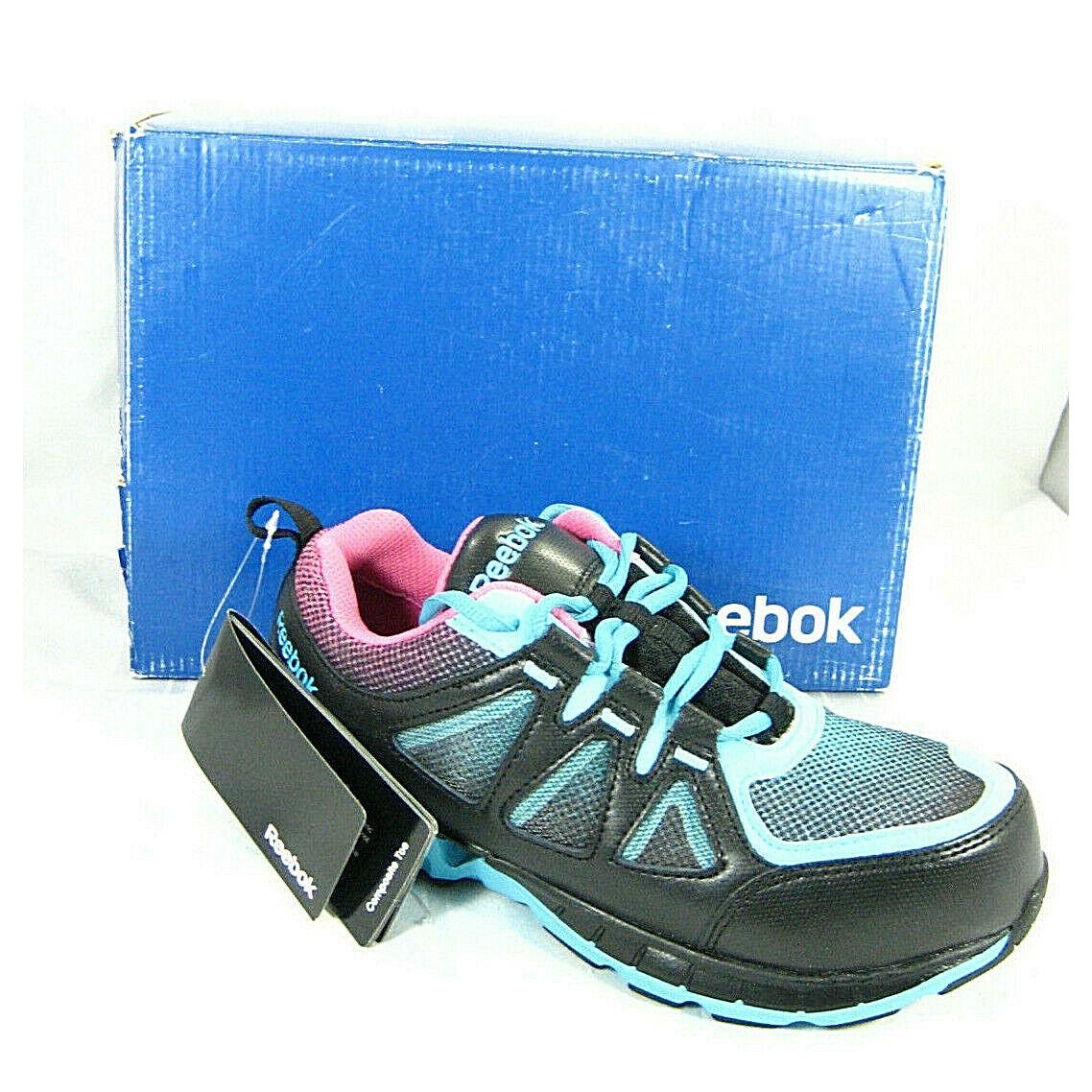 Reebok Womens Black Athletic Composite Toe Work Hiking Shoe 7 W RB325 Zigkick