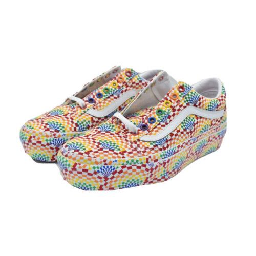 Vans Womens Size 8.5 Old Skool Multicolor Platform Pride Sneakers Shoes