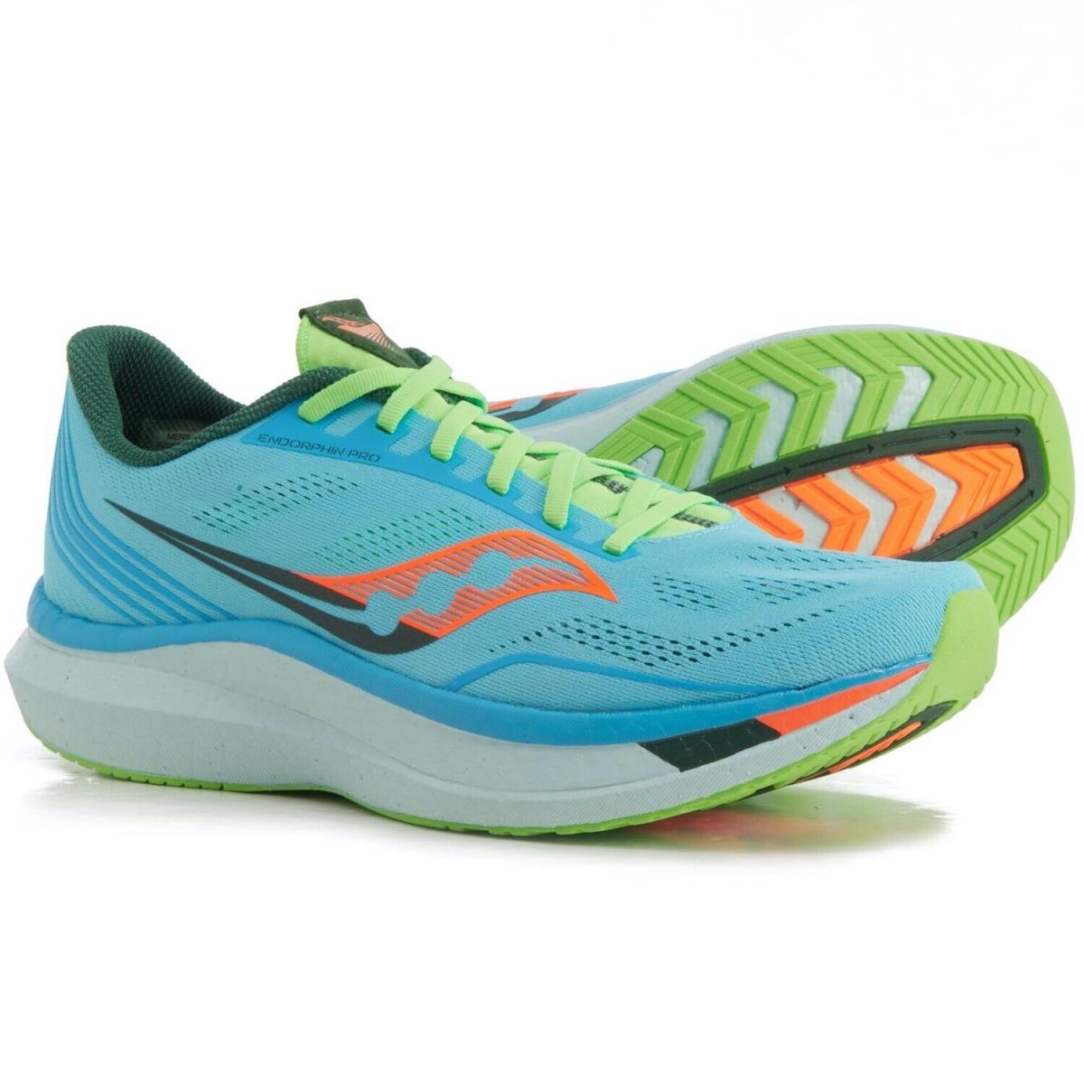 Saucony Endorphin Pro Future Blue Green Orange sz 15 S20598-26 Men Running Shoes