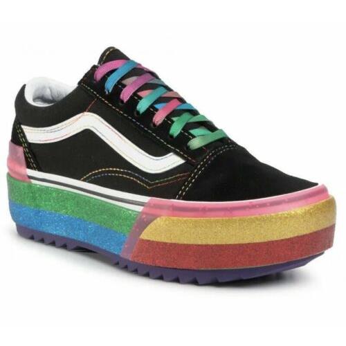 Vans Unisex Stacked Pride Multicolor Off The Wall 500714 Sneaker Shoes Womens 11
