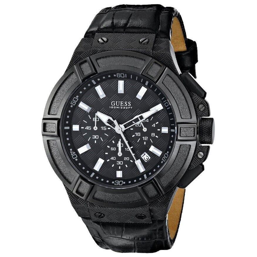 Guess Mens` U0408G1 Rigor Chronograph Watch with Stopwatch Function Date