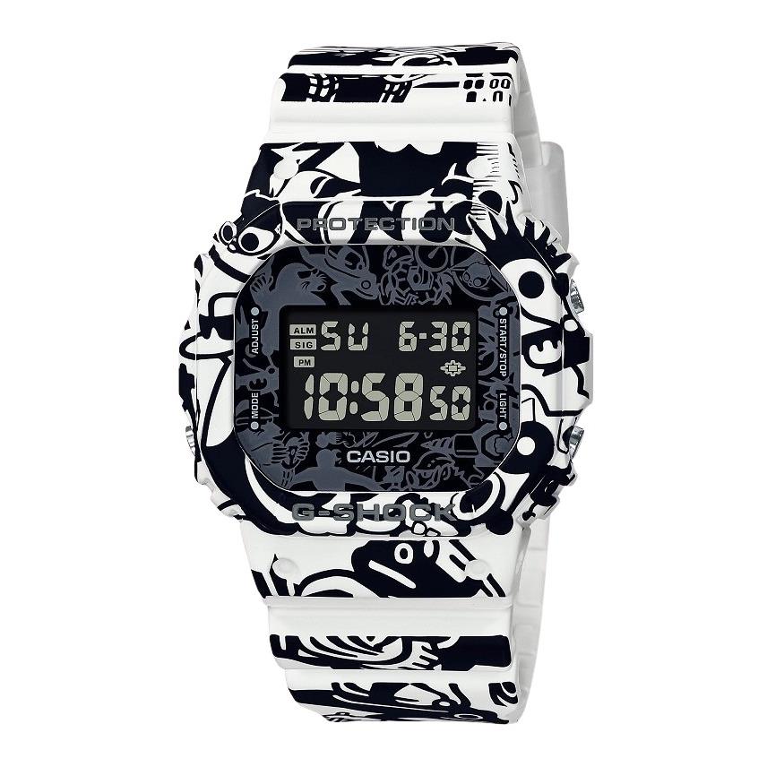 Casio G-shock DW5600GU-7 Men`s Ltd Origin G-universe Character White Print Watch