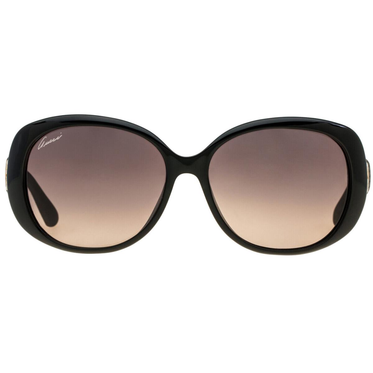 Gucci Women`s Matte Black / Dark Gray Gradient Sunglasses - Frame: Black, Lens: Dark Gray