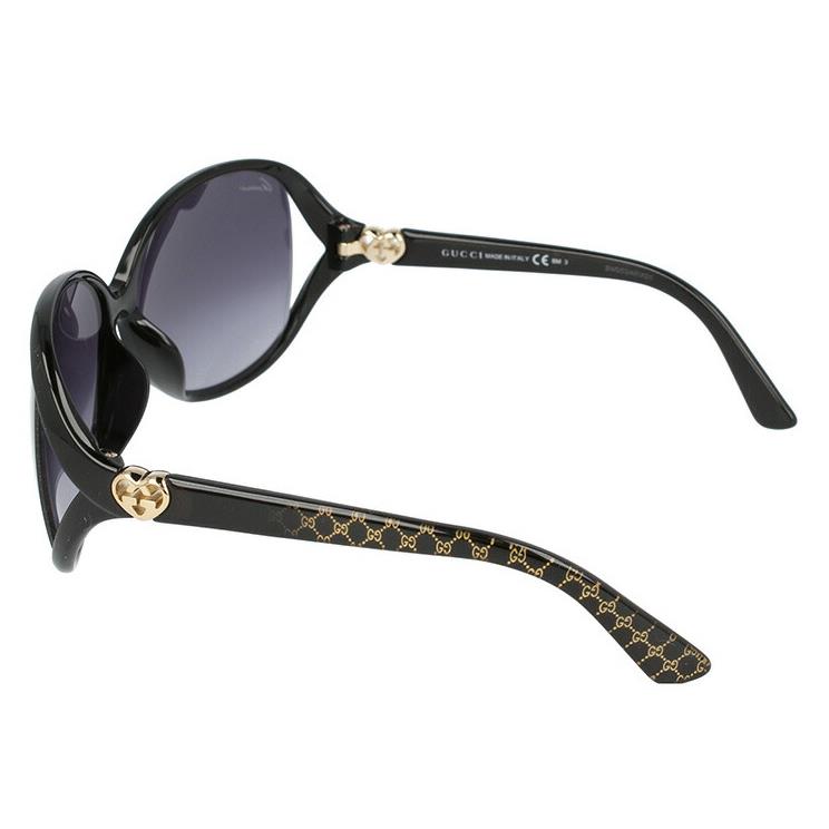 Gucci Women`s Black Gold / Dark Gray Gradient Sunglasses - Frame: Black & Gold, Lens: Dark Gray