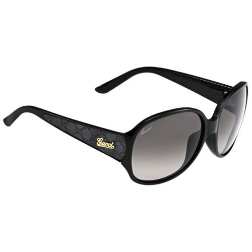 Gucci Women`s Black with Gucci Logo / Gray Gradient Sunglasses