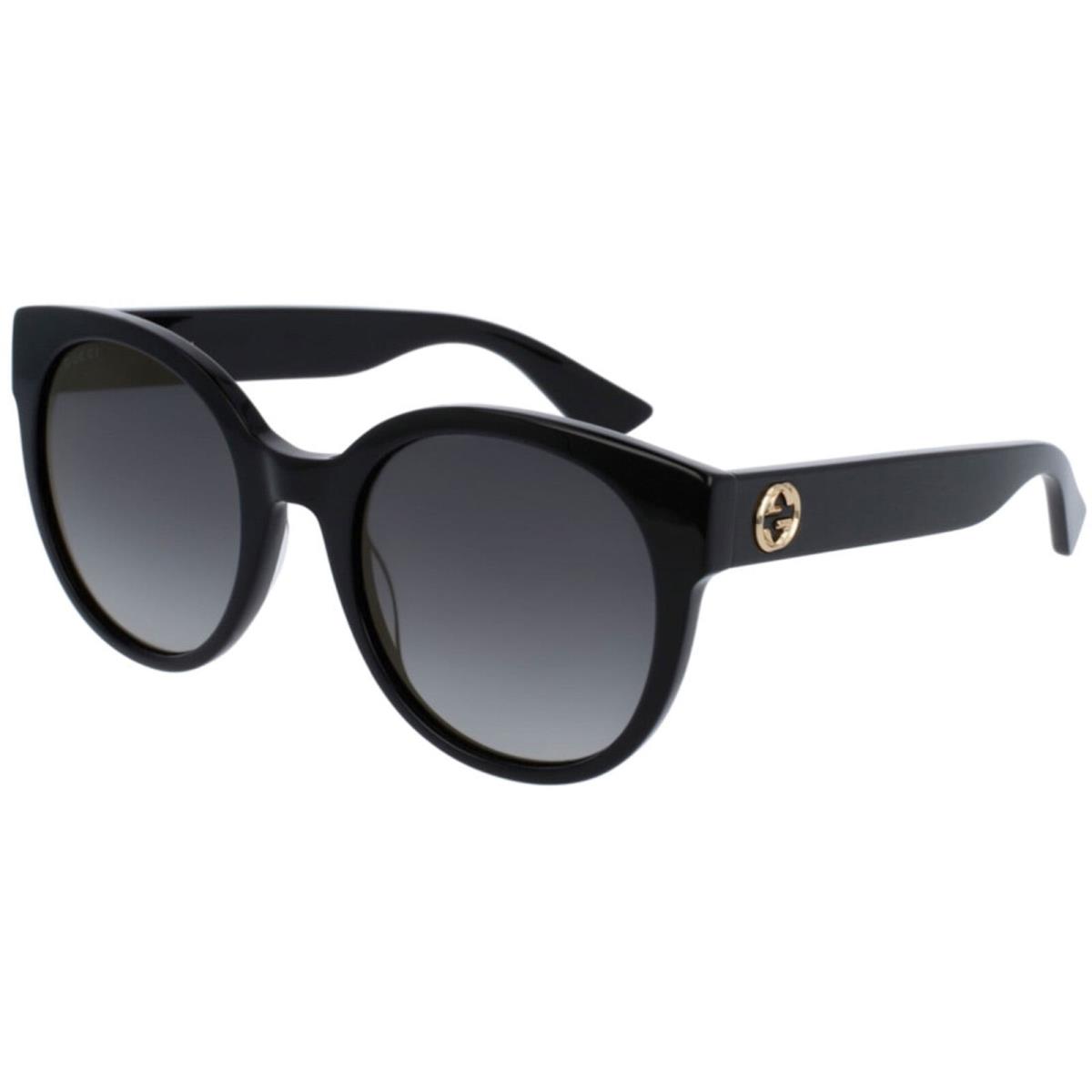 Gucci Women`s Sunglasses Shaded Grey Lens Shiny Black Plastic Frame GG0035SN 001