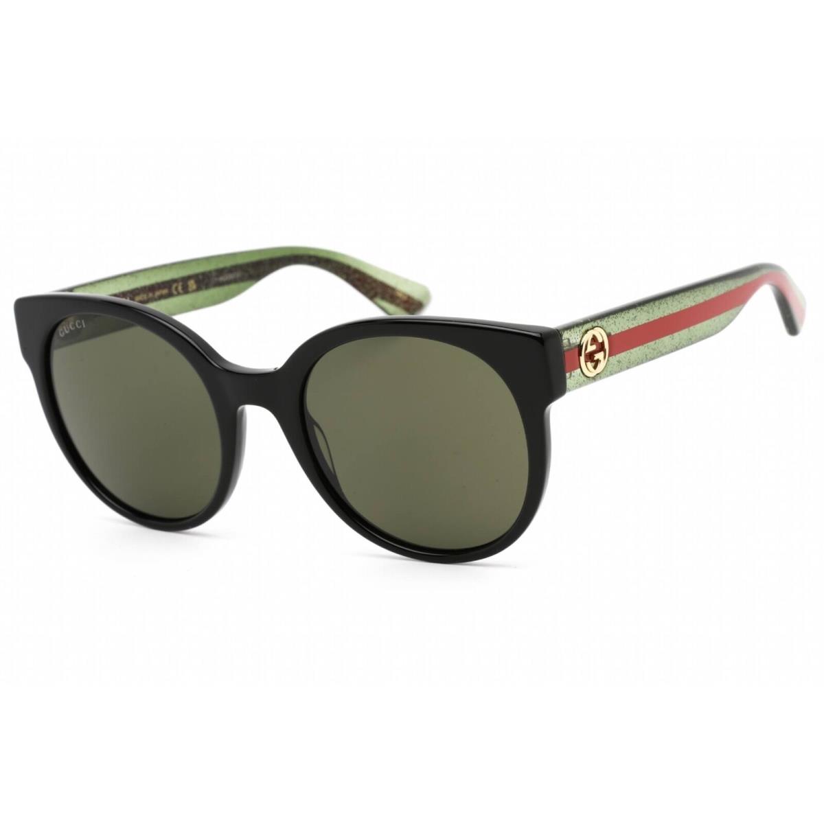 Gucci Men`s Sunglasses Black Acetate Round Shape Frame Green Lens GG0035SN 002