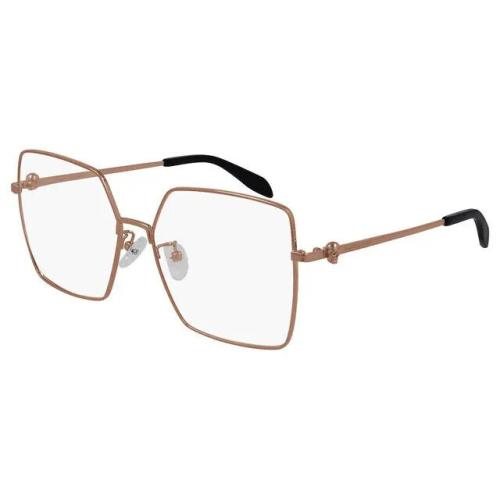 Alexander Mcqueen Eyeglasses AM0276O 003 Copper Butterfly Frames 57MM Rx-able