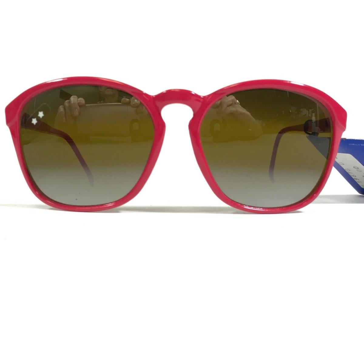 Vintage Cebe Sunglasses Red Pink Round Frames with Brown Lenses 55-16-125
