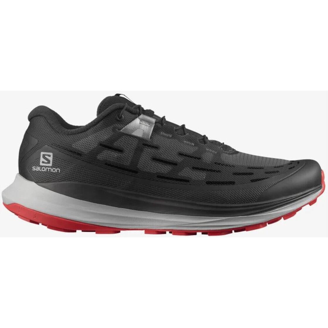 Salomon Men`s Ultra Glide Running Shoes L41430500 Blk/alloy/berry Size 11