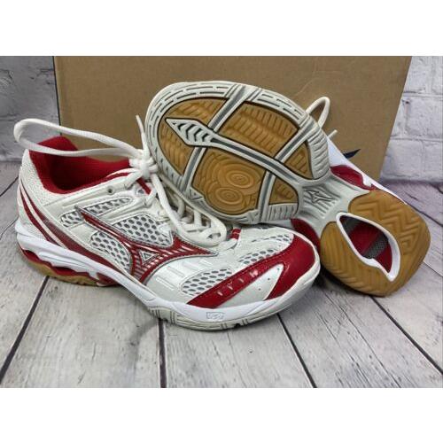 Mizuno Wave Spike 11 Womens Athletic Shoes Size 5 Red White with Box