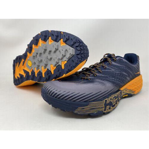 Hoka Men`s Speedgoat 4 Trail Running Shoes Black Iris/marigold 14 D M US