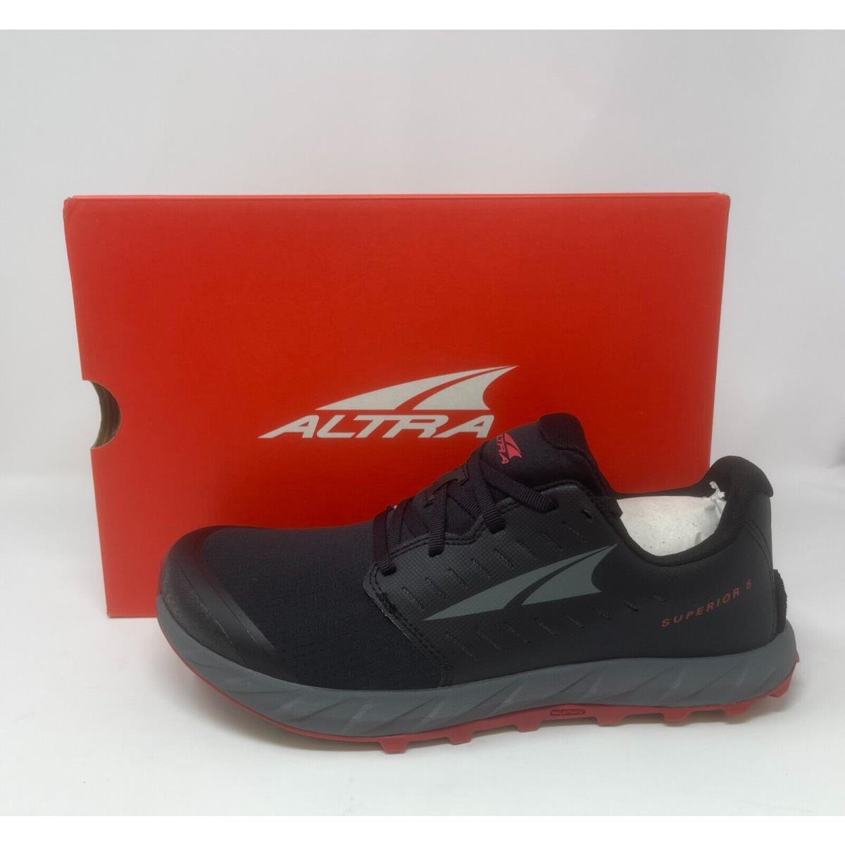 Altra Men Superior 5 Trail Running Shoes in Black/red Regular Width