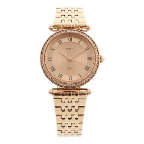 Fossil Womens Lyric ES4711 Rose-gold Stainless-steel Japanese Quartz Dress Watch