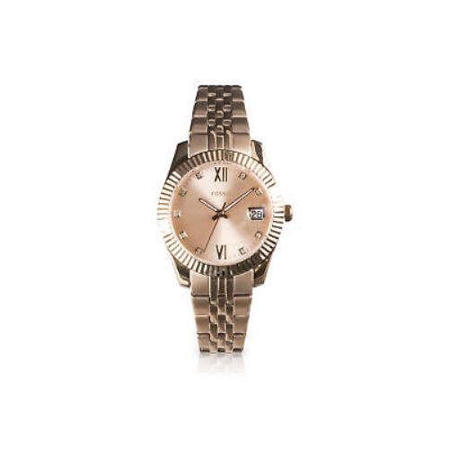 Fossil Scarlette ES4898 Elegant Mini Three-hand Rose Gold Stainless Steel Watch - Gold Band