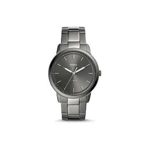 Fossil The Minimalist FS5459 Elegant Three-hand Smoke Stainless Steel Watch - Grey Band