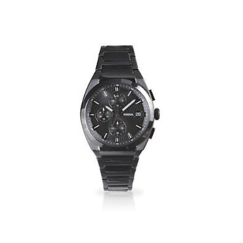 Fossil Everett FS5797 Elegant Chronograph Black Stainless Steel Watch