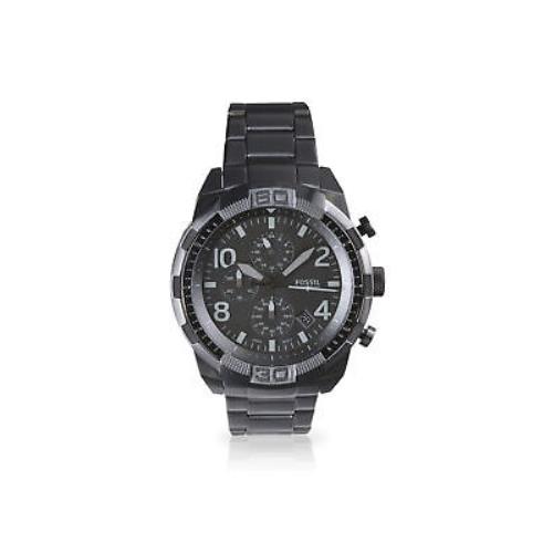 Fossil Bronson FS5712 Elegant Chronograph Black Stainless Steel Watch