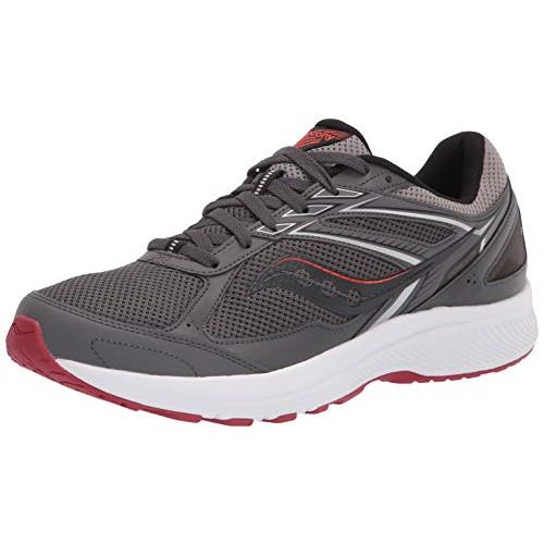 Saucony Men`s Cohesion 14 Road Running Shoe - Choose Sz/col Charcoal/Red