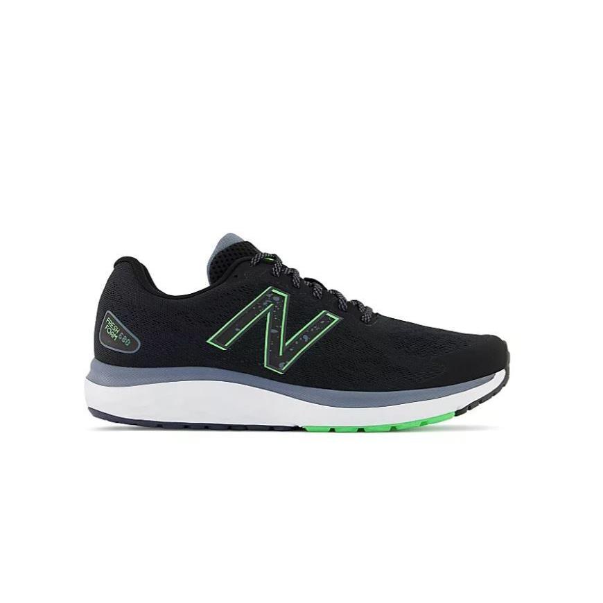 New Balance 680 V7 Fresh Foam Men`s Athletic Running Low Top Training Shoes Black/Slime Green