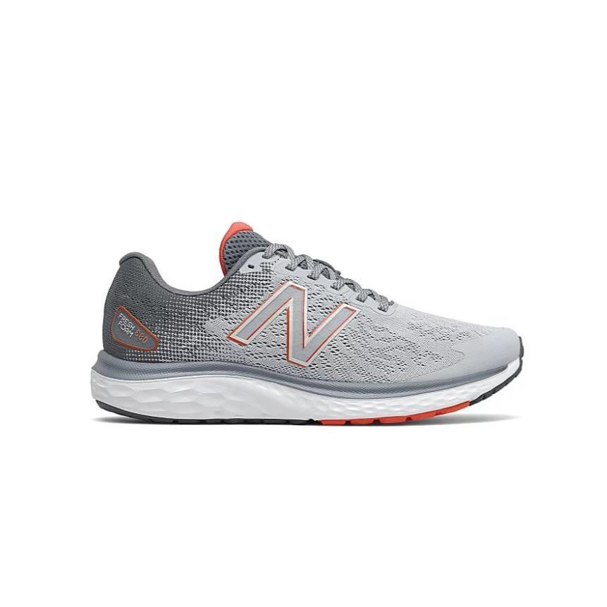 New Balance 680 V7 Fresh Foam Men`s Athletic Running Low Top Training Shoes Grey/Charcoal-Red