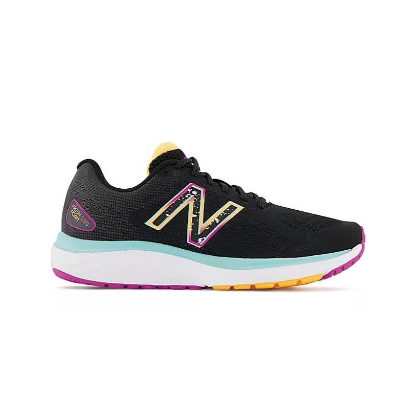 New Balance 680 V7 Fresh Foam Women`s Athletic Running Low Top Training Shoes Black/Multi