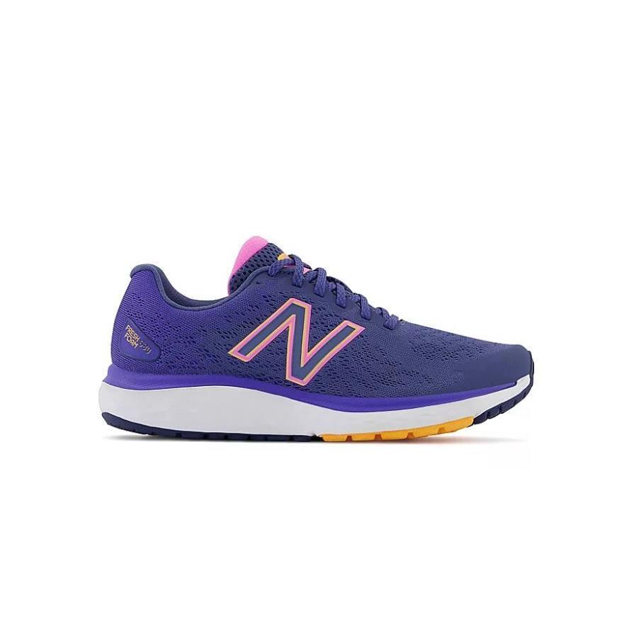 New Balance 680 V7 Fresh Foam Women`s Athletic Running Low Top Training Shoes Deep Purple/Canary