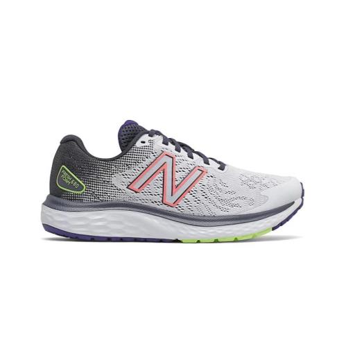 Balance 680 V7 Fresh Foam Women`s Athletic Running Low Top Training Shoes White/Charcoal-Lime