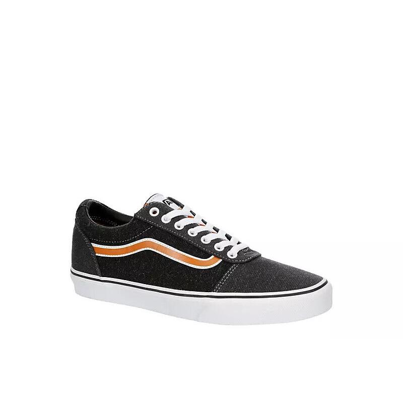 Vans Ward Waffle Low Men`s Canvas Casual Fashion Skate Shoes Sneakers Black/Orange