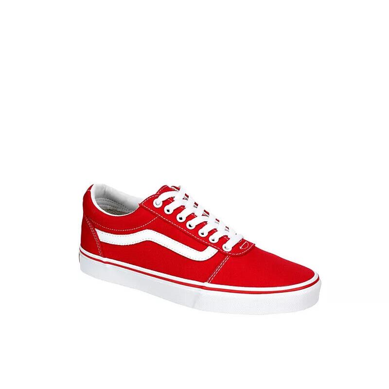 Vans Ward Waffle Low Men`s Canvas Casual Fashion Skate Shoes Sneakers Red