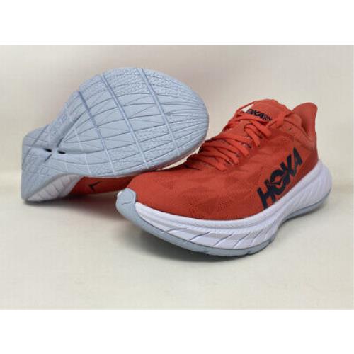 Hoka One One Women`s Carbon X 2 Running Shoes Hot Coral/black Iris 9.5 B M US