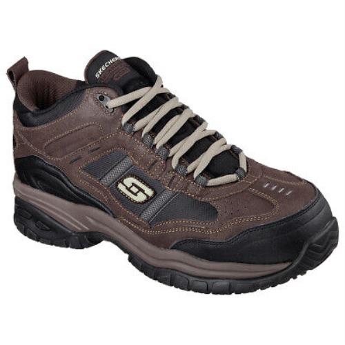 Skechers Men`s Work Relaxed Fit: Soft Stride - Canopy Composite Toe Shoes Brown