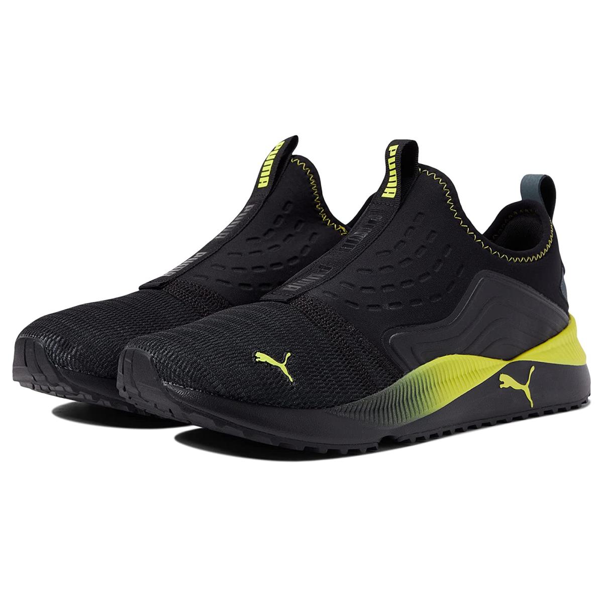 Man`s Sneakers Athletic Shoes Puma Pacer Future Slip-on Fade Puma Black/Dark Slate/Fluo Yellow