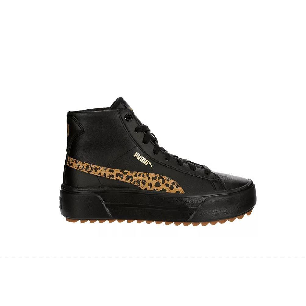 Puma Kaia High Top Platform Women`s Casual Fashion Shoes Sneakers Black/Cheetah Print