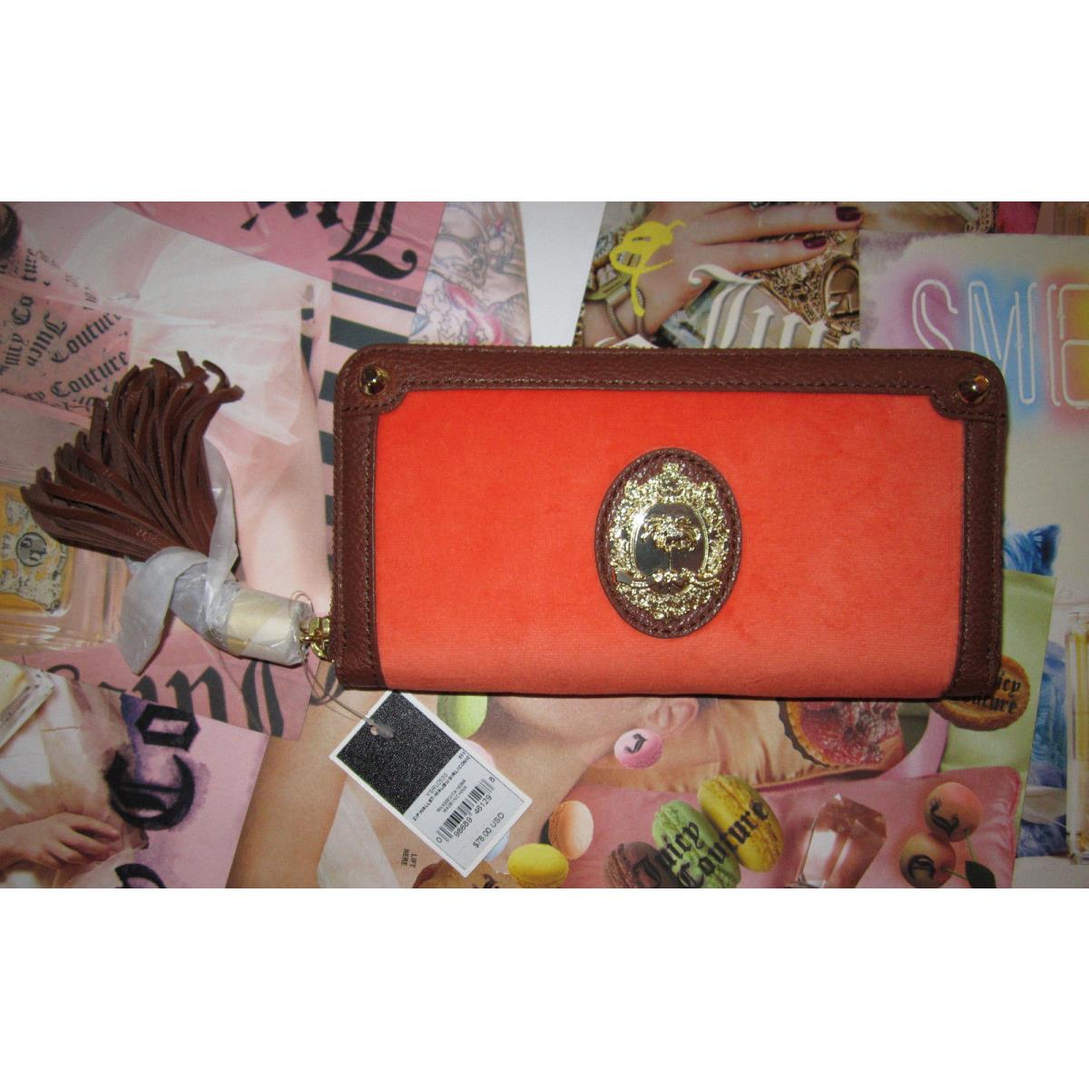 Juicy Couture Wallet Malibu Girl Ciara Orange Velour Vintage