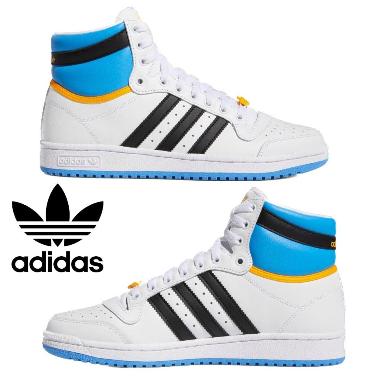 Adidas Originals Top Ten Hi Men`s Sneakers Comfort Casual Shoes Black White Blue