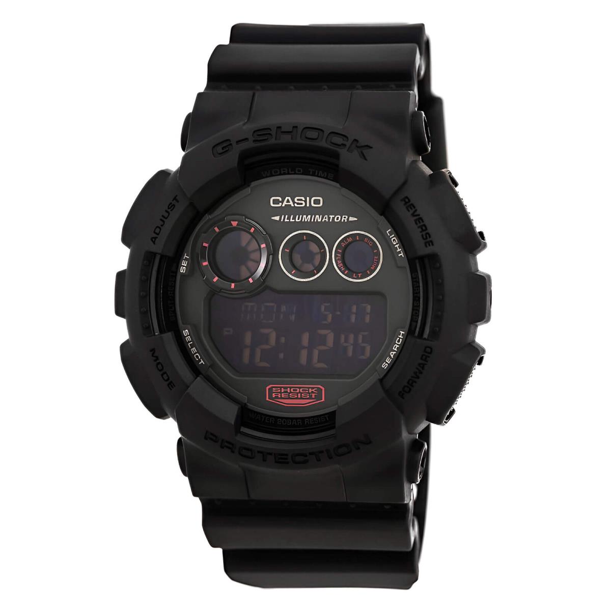 Casio Men`s Watch G-shock Quartz Dive Digital Black Dial Resin Strap GD120MB-1