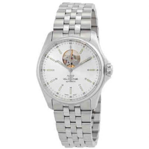 Glycine Combat Classic Automatic Silver Dial Unisex Watch GL0460 - Dial: Silver, Band: Silver-tone, Bezel: Silver-tone