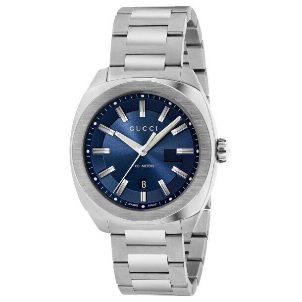 Gucci GG2570 Dark Blue Dial Stainless Steel Watch YA142303