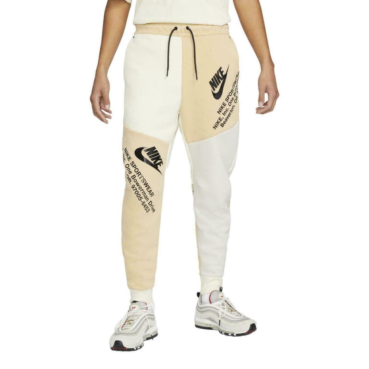 Nike Tech Fleece Joggers Pants Sweats Multi SZ Sesame Cream Beige DM6480-252