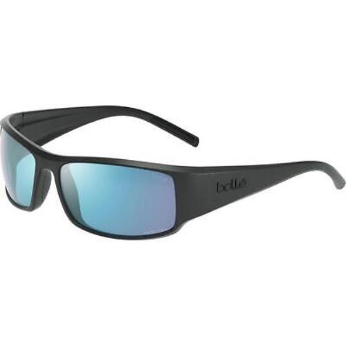 Bolle King Sunglasses Full Black Matte Phantom+photochromic Blue Polarized 85%