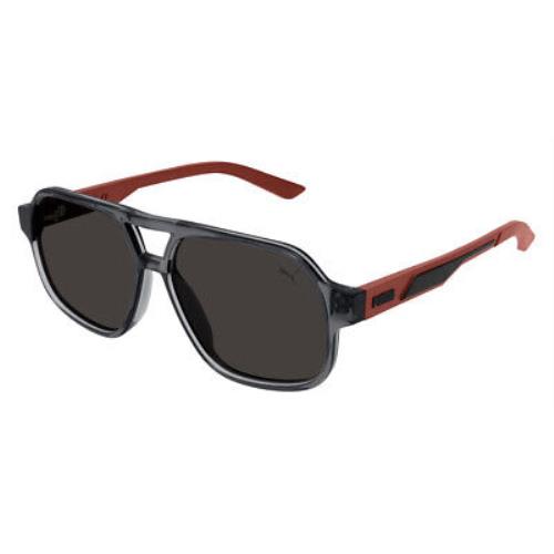 Puma PJ0059S Sunglasses Kids Red/gray / Smoke Aviator 53mm ...