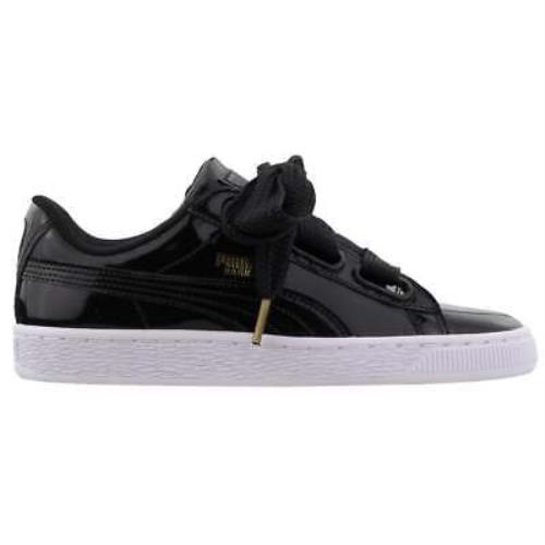 Puma 363073-01 Basket Heart Patent Womens Sneakers Shoes Casual - Black