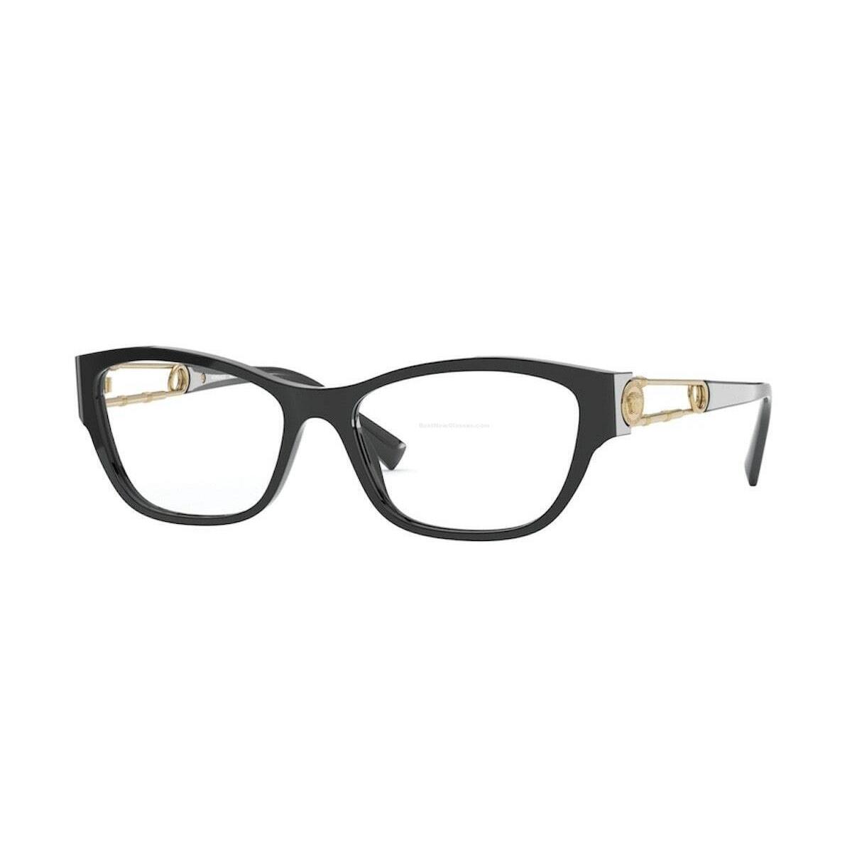 Versace Eyeglasses VE3288 GB1 Black Cat Eye Frames 54MM Rx-able ...